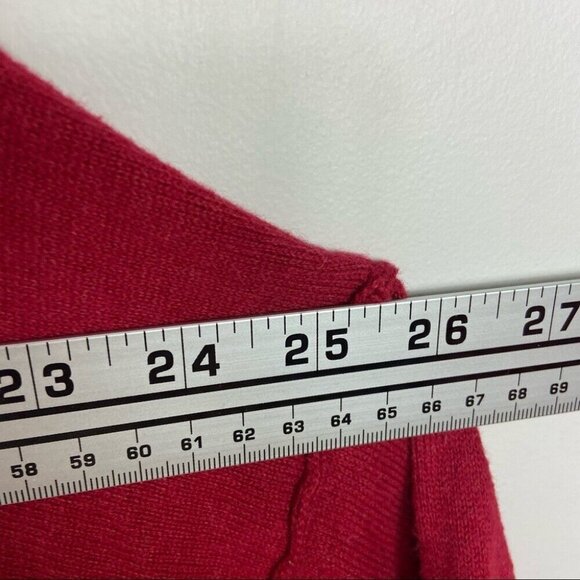 J Jill Cashmere Sweater Red Bell Sleeve Kimono Pullover Top Size XS Knit Minimal - Picture 11 of 12